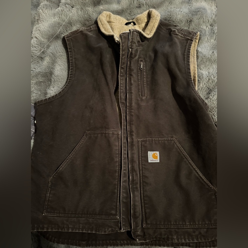 Carhartt Dark Brown Fleece-Lined Vest